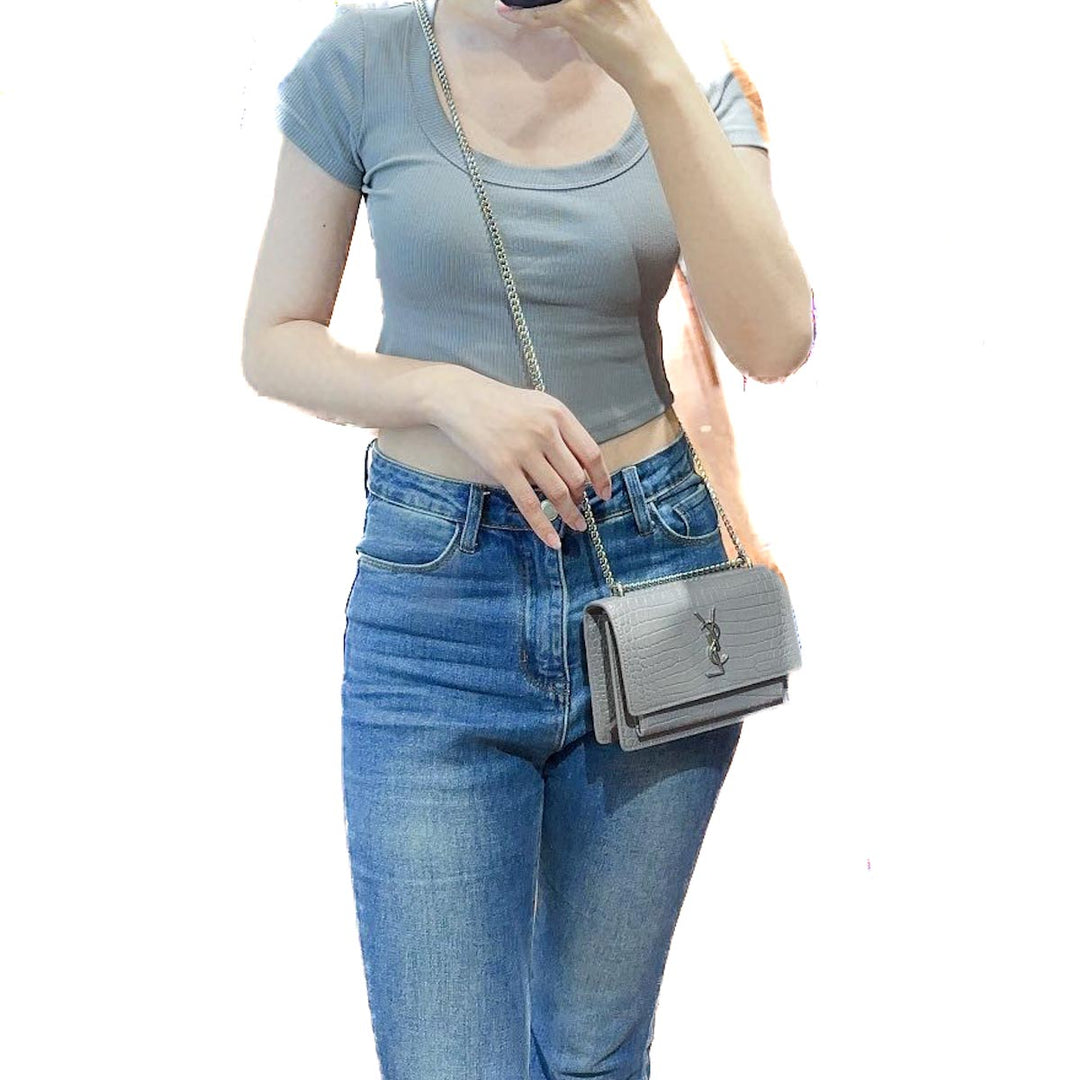 Saint Laurent Mini Grey Sunset Bag - Jiaxyk