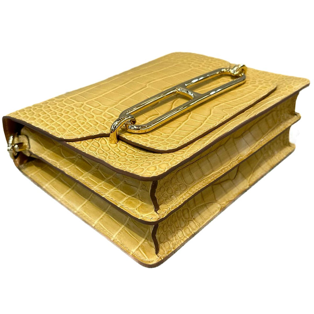 Hermes Roulis 23 Yellow Alligator Leather - Jiaxyk