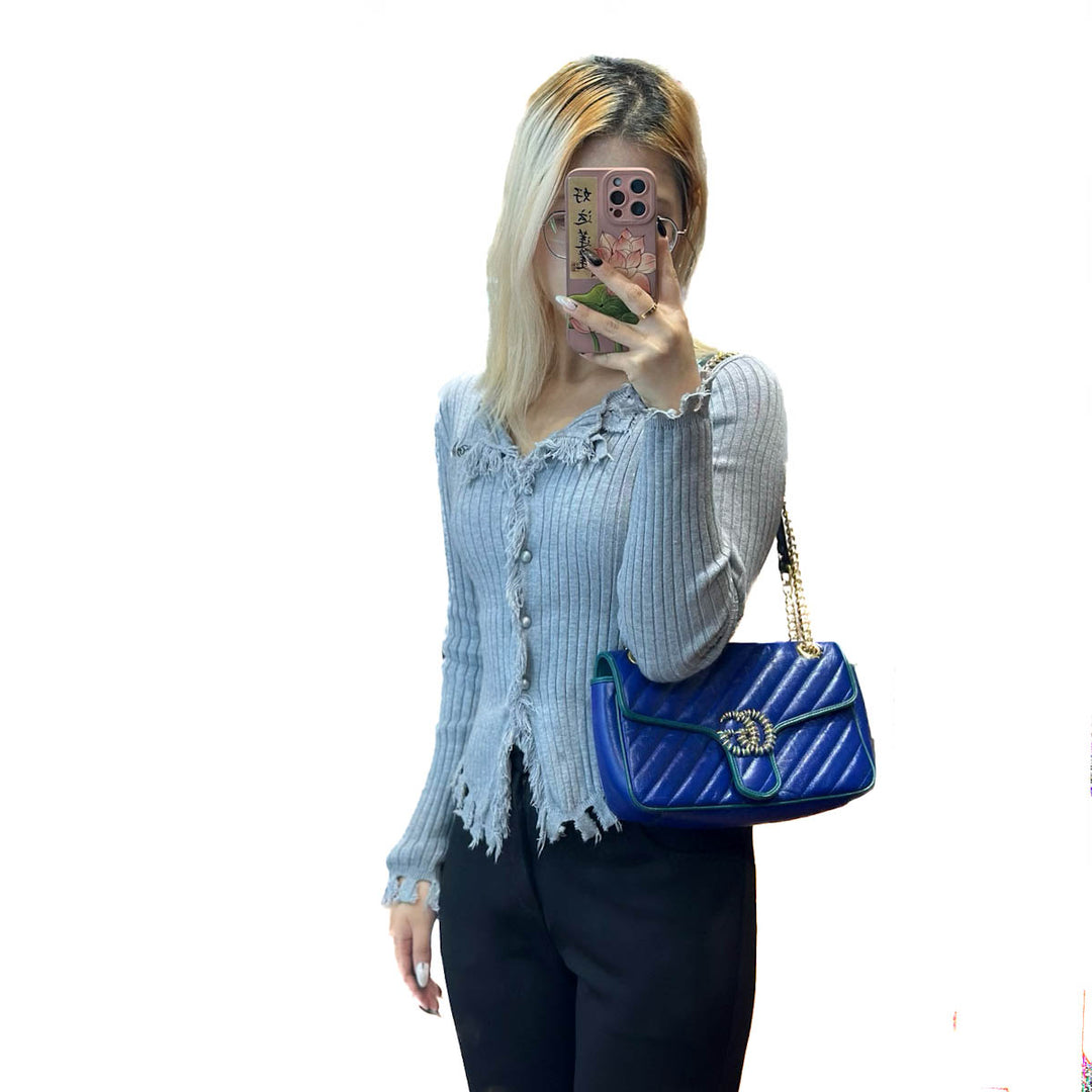 Gucci Blue Small Marmont Bag - Jiaxyk