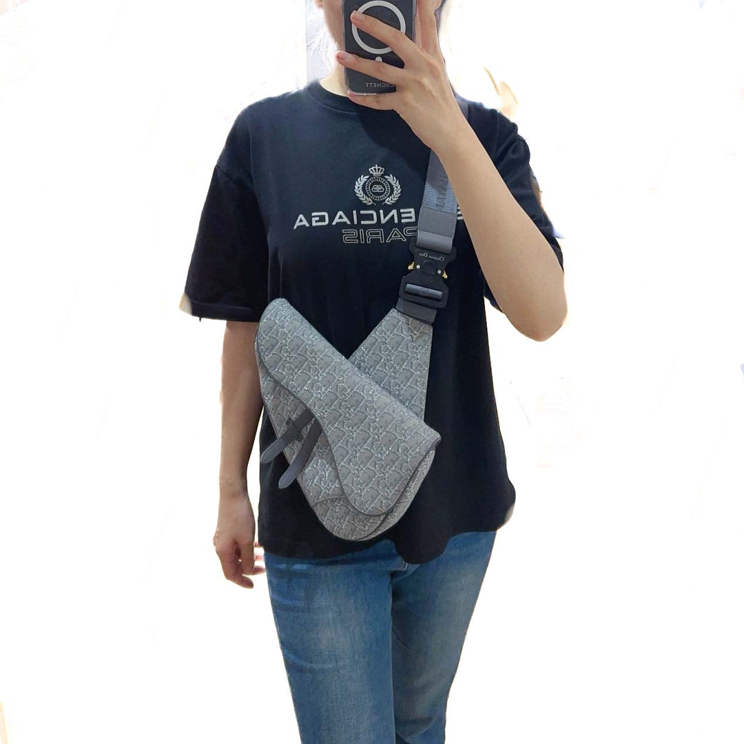 Dior Grey Dior Oblique Jacquard Saddle Bag - Jiaxyk