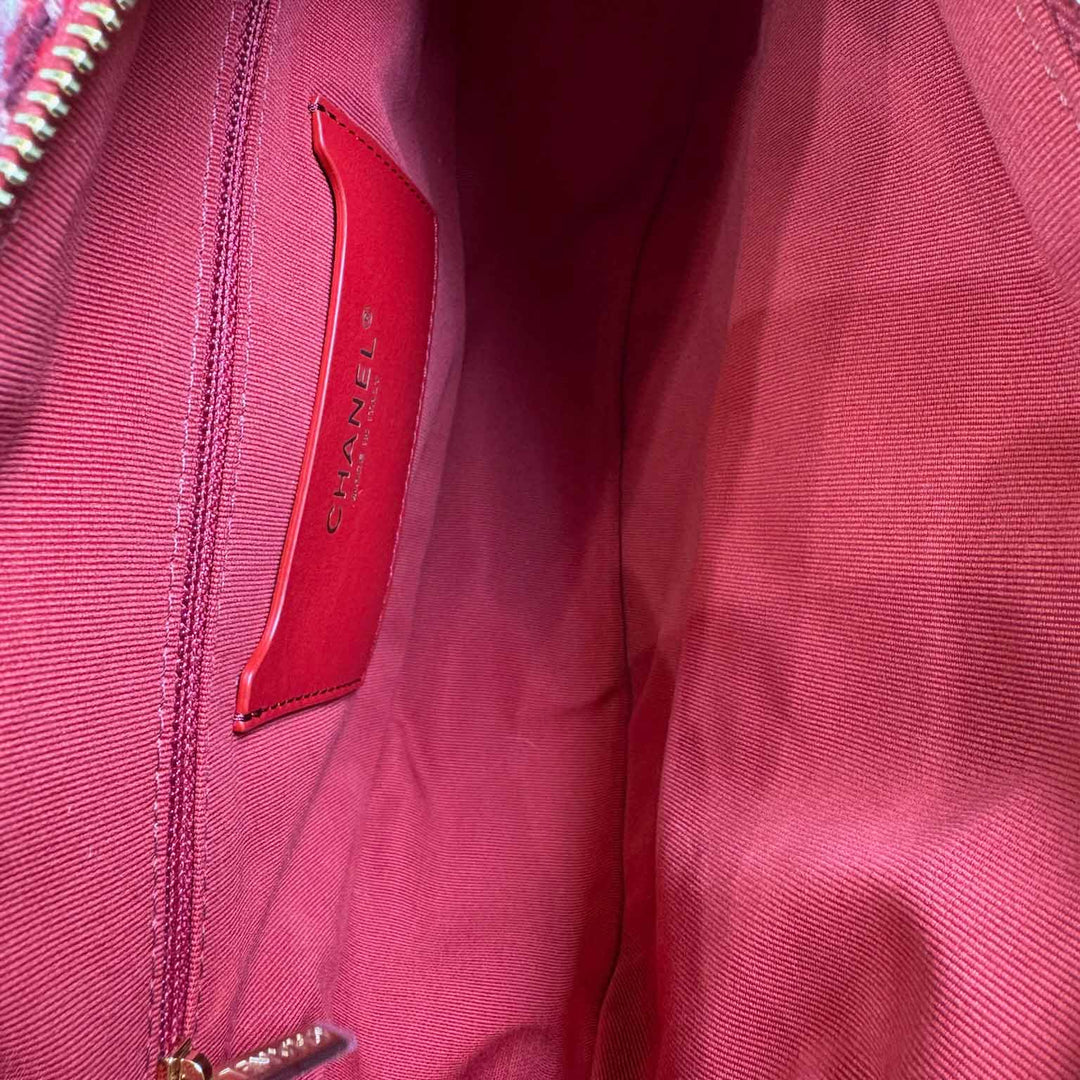 Chanel Red Tweed Hobo Bag