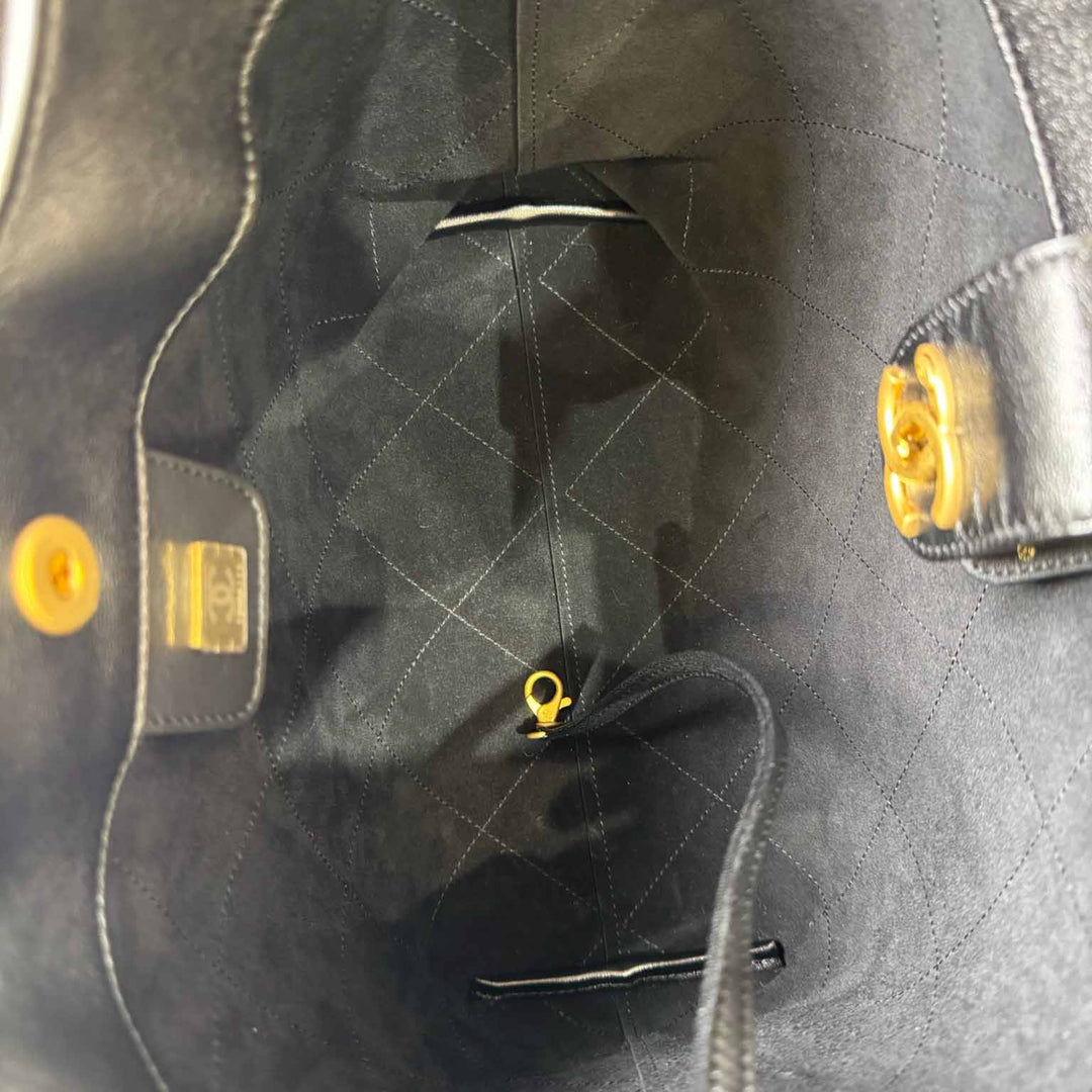 Chanel 25P Black Hobo Bag