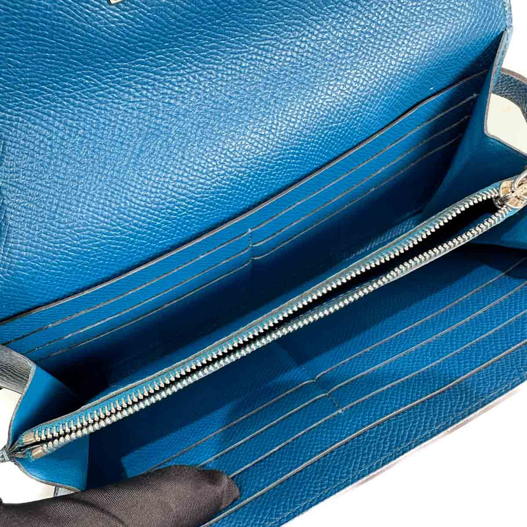 Hermes Blue Kelly Long Wallet - Jiaxyk