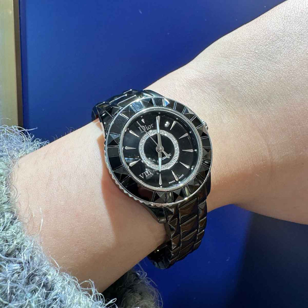 Dior VIII Black Ceramic Watch with Diamonds Auto 34MM - Jiaxyk