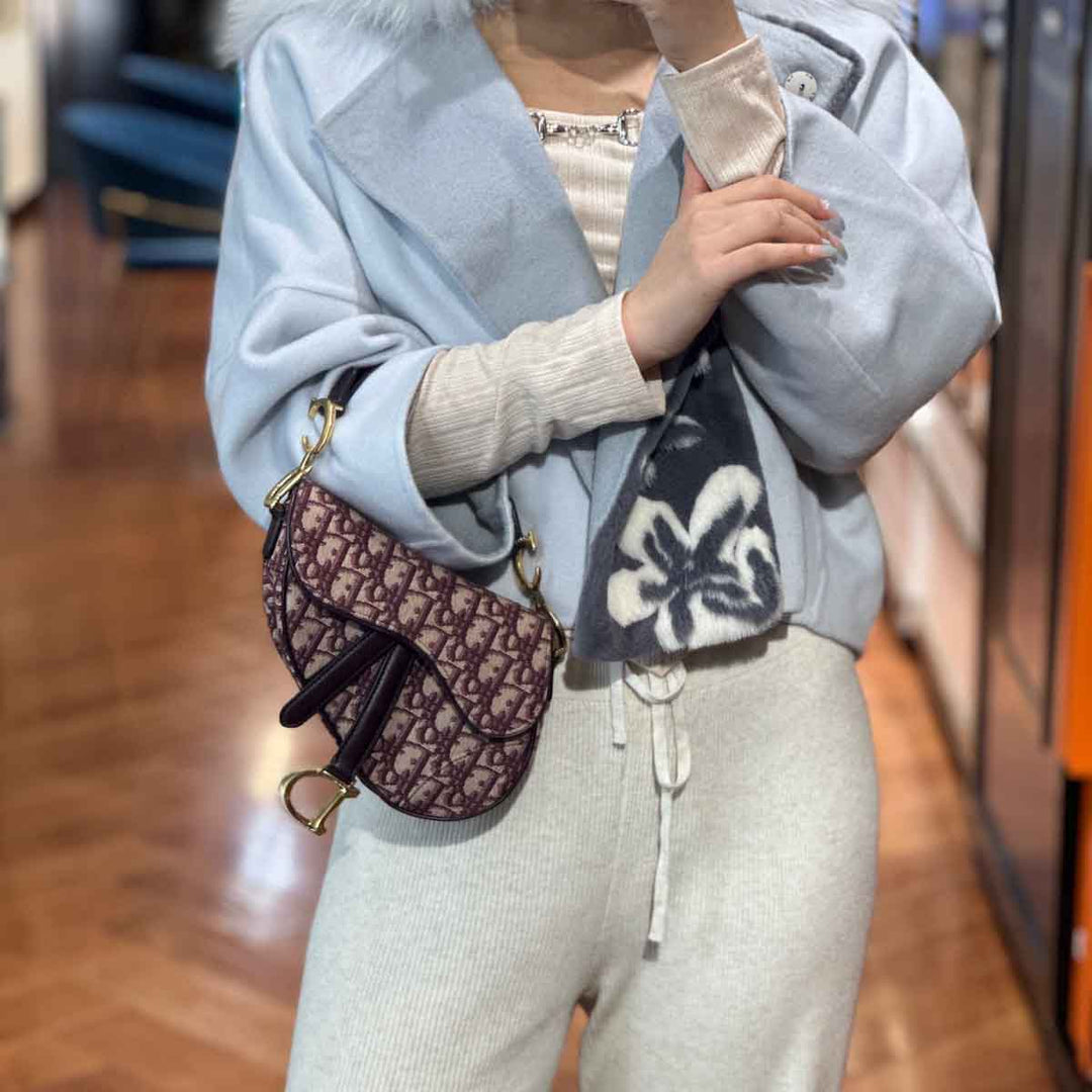 Dior Burgundy Mini Saddle Bag - Jiaxyk