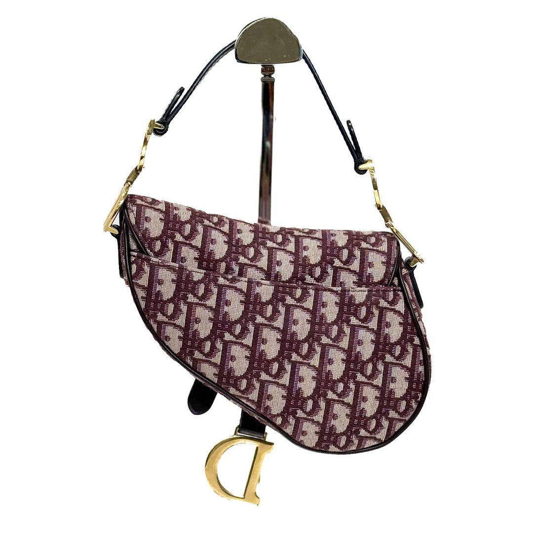 Dior Burgundy Mini Saddle Bag - Jiaxyk