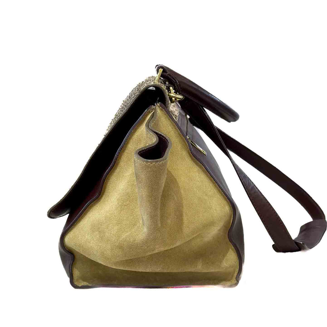 Celine Brown Medium Trapeze Leather Satchel Light brown - Jiaxyk