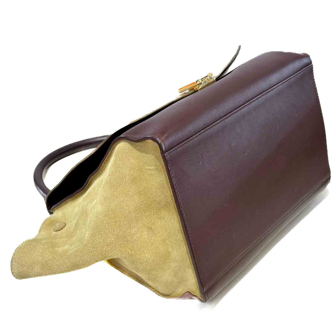 Celine Brown Medium Trapeze Leather Satchel Light brown - Jiaxyk