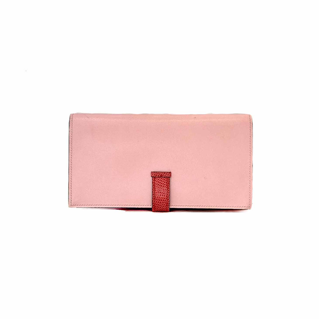 Hermes Pink Lizard Bearn Long Wallet - Jiaxyk