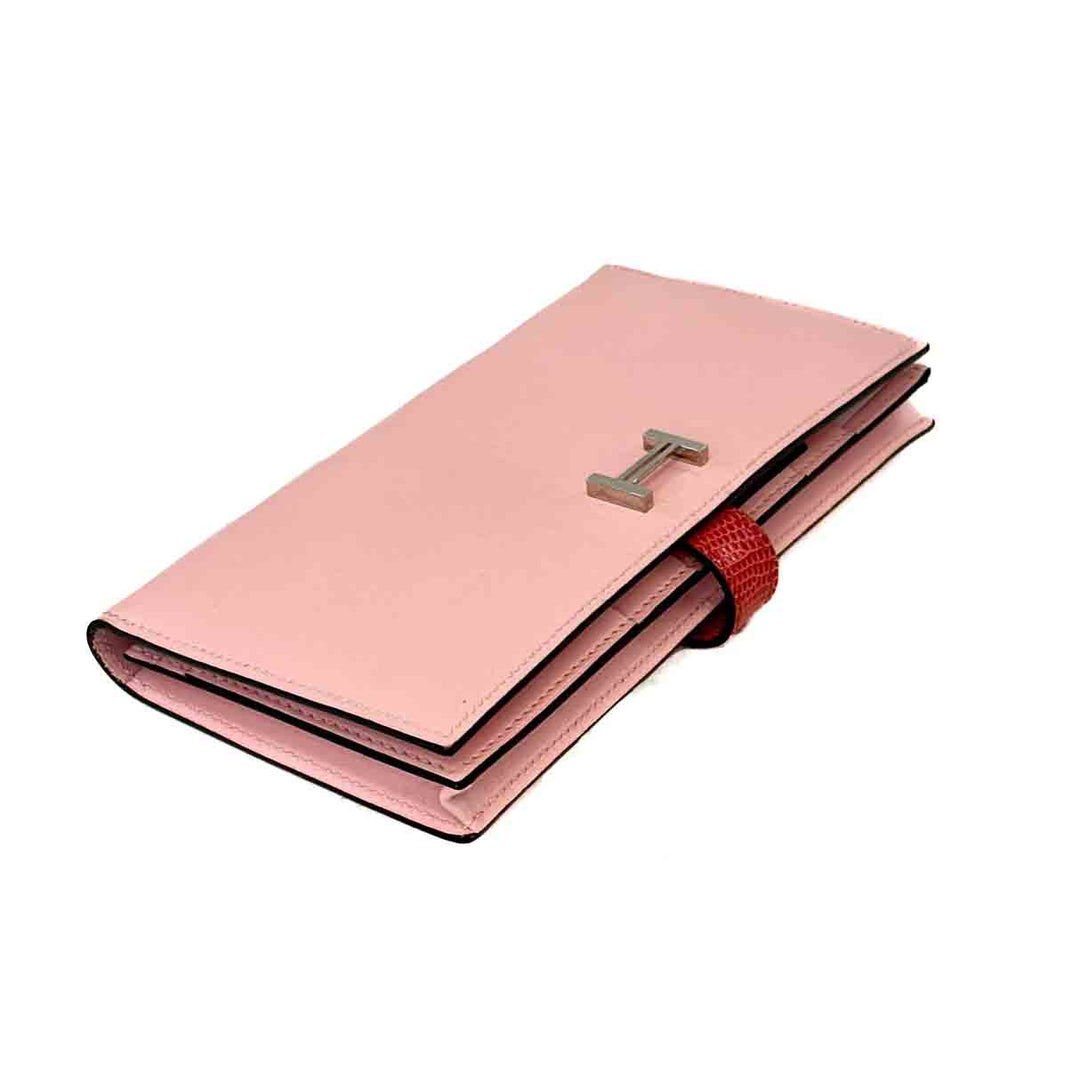 Hermes Pink Lizard Bearn Long Wallet - Jiaxyk
