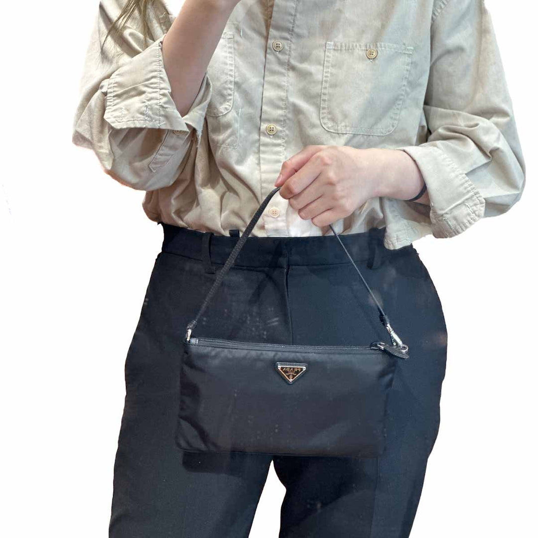 Prada Black Re-Edition Nylon Duo Pouch - Jiaxyk