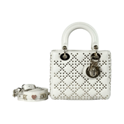 Dior Lady Dior Small Star Studded White Bag