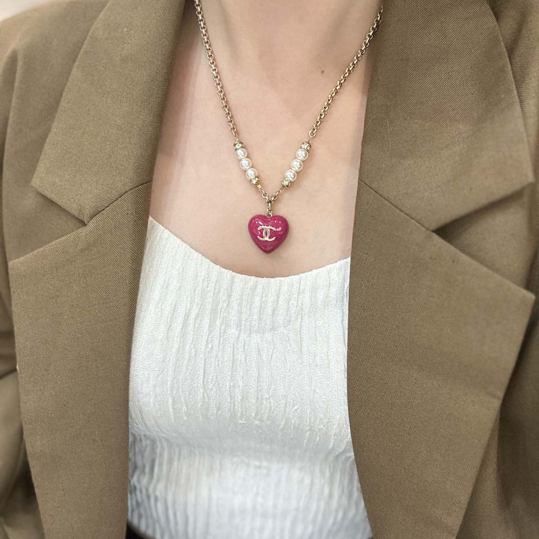 Chanel 23P CC Double Heart Necklace - Jiaxyk