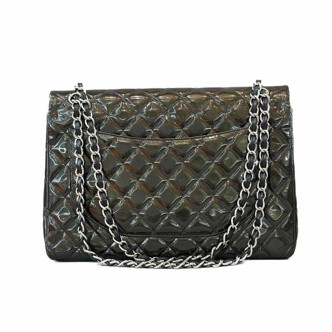 Chanel Maxi Classic Flap Patent Olive Green - Jiaxyk