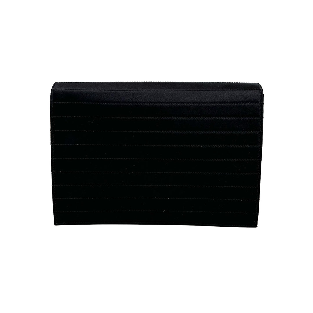 Saint Laurent Black Quilted Satin Shoulder Bag - Jiaxyk