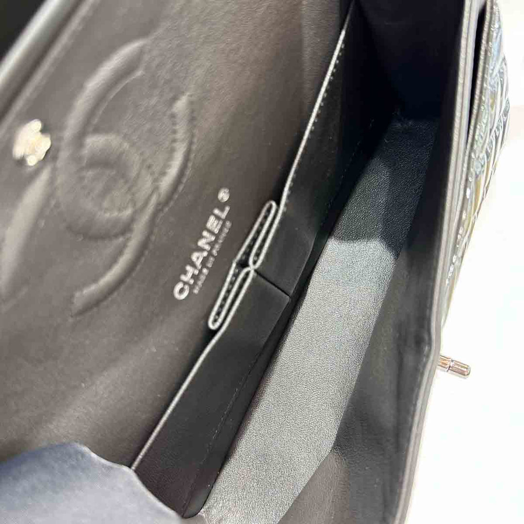 Chanel Med Grey Patent Classic Flap Bag - Jiaxyk