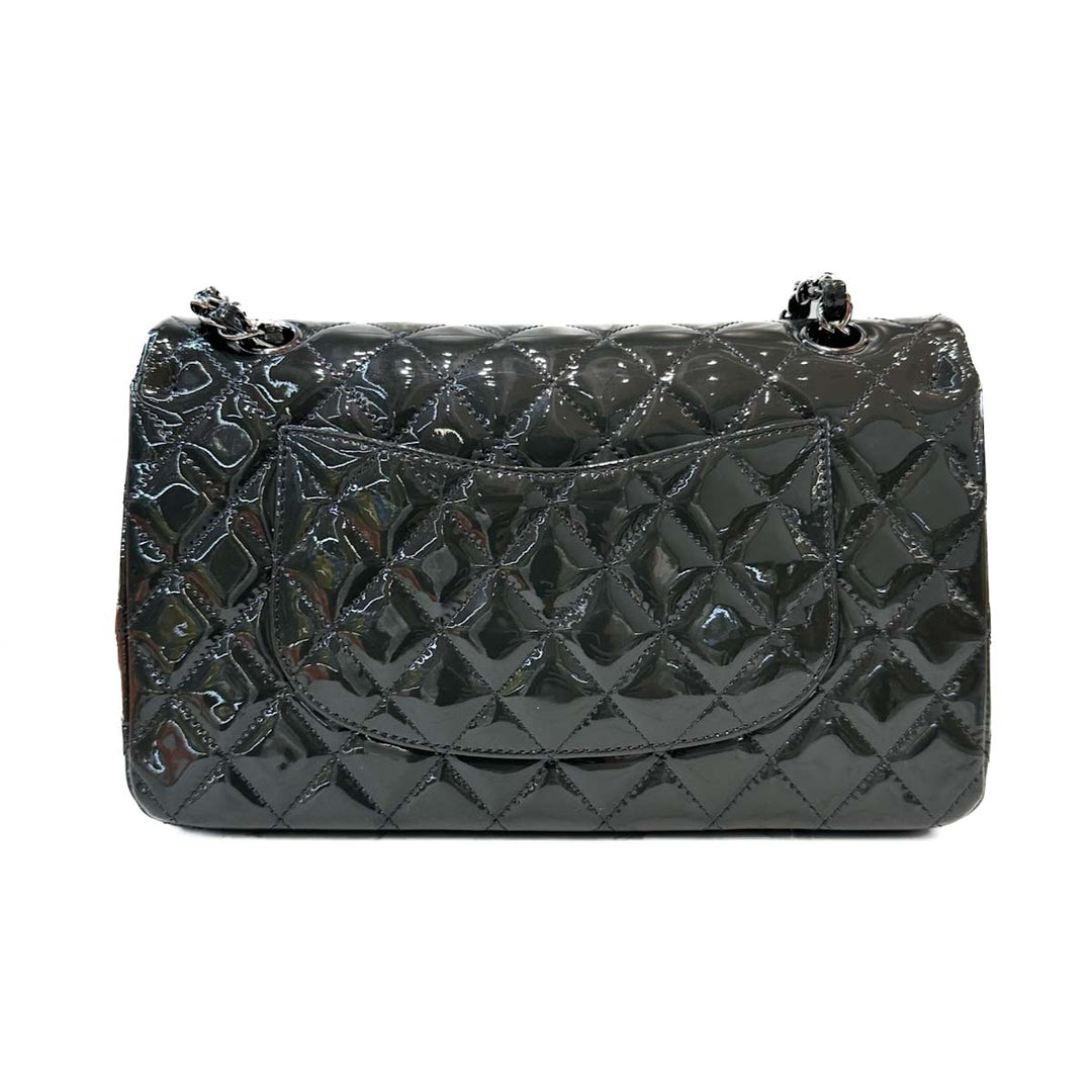 Chanel Med Grey Patent Classic Flap Bag - Jiaxyk