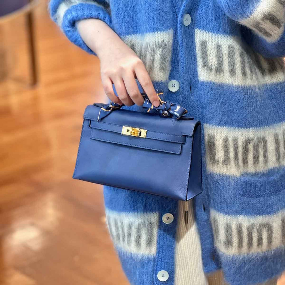 Hermes Blue Mini Kelly Pochette - Jiaxyk