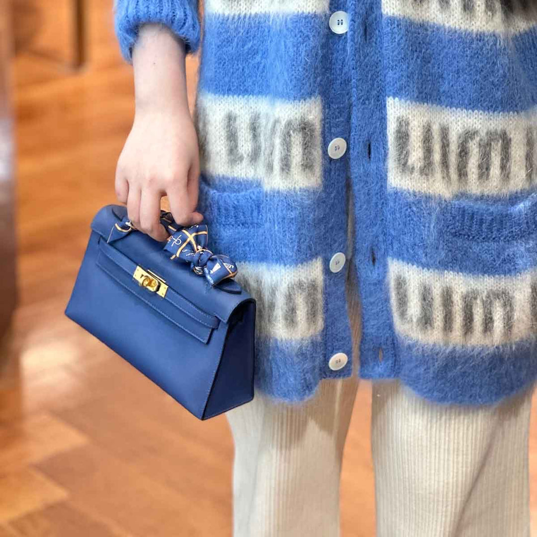 Hermes Blue Mini Kelly Pochette - Jiaxyk