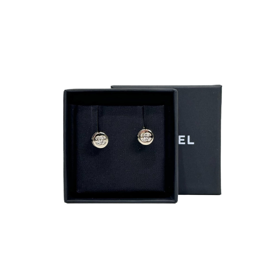 Chanel Round CC Logo Earrings