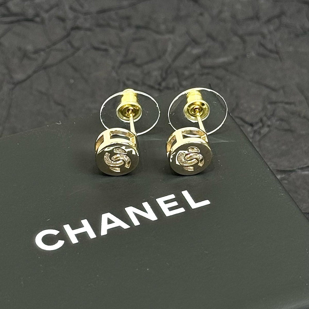 Chanel Round CC Logo Earrings