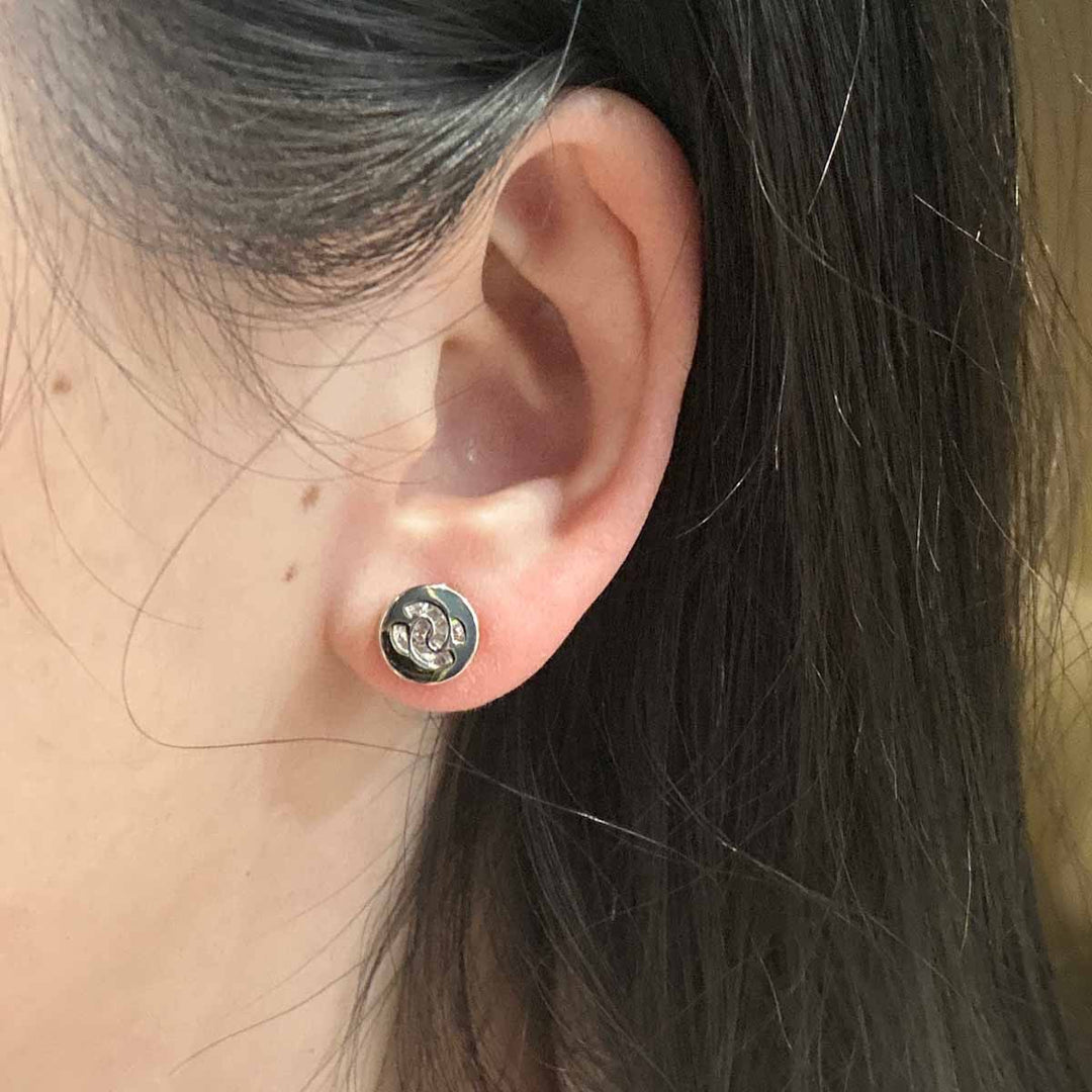 Chanel Round CC Logo Earrings