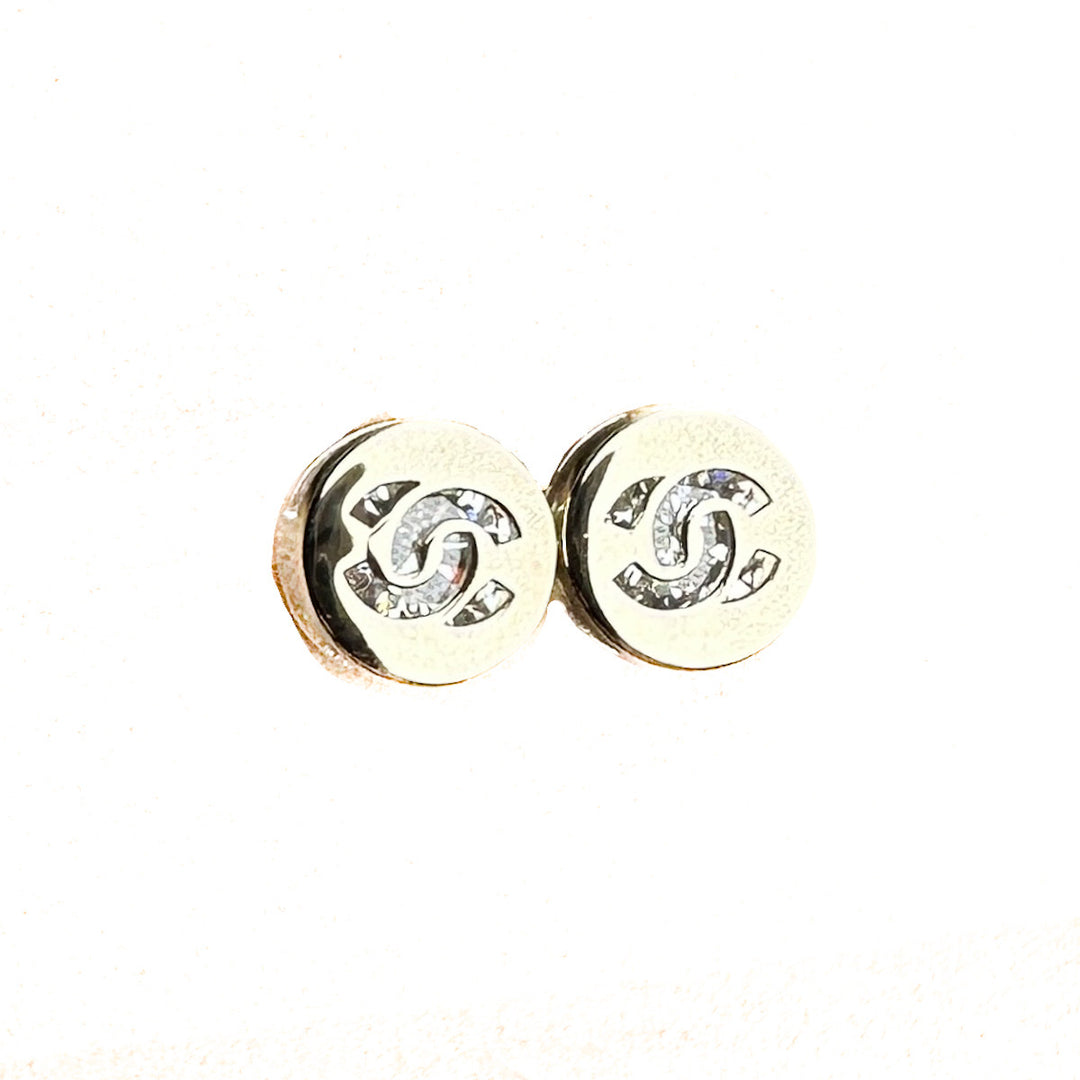 Chanel Round CC Logo Earrings