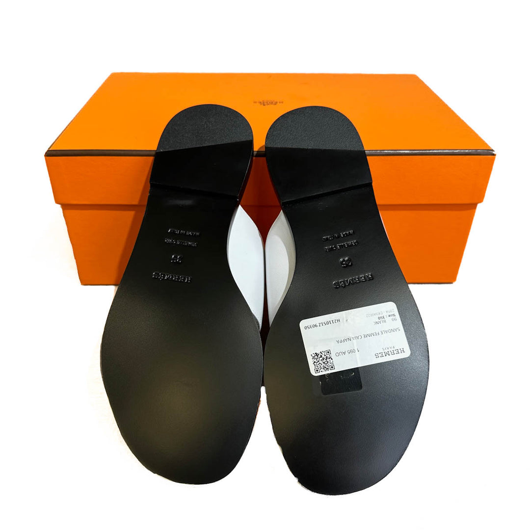 Hermes White Caia Sandals #35 - Jiaxyk