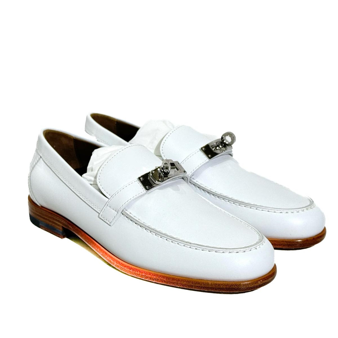 Herms White Destin Loafers #35 - Jiaxyk