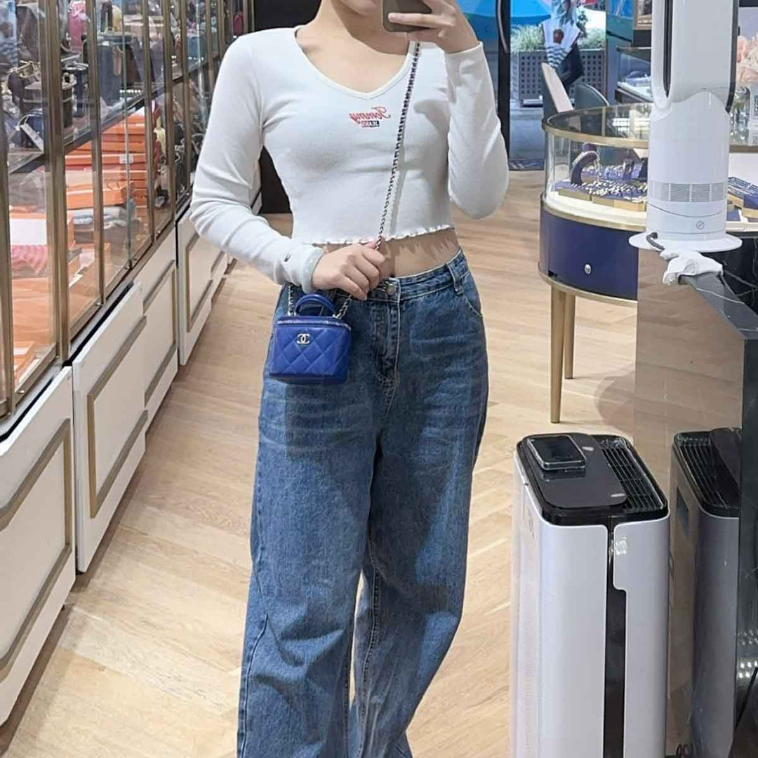 Chanel Mini Blue Top Handle Vanity Case - Jiaxyk