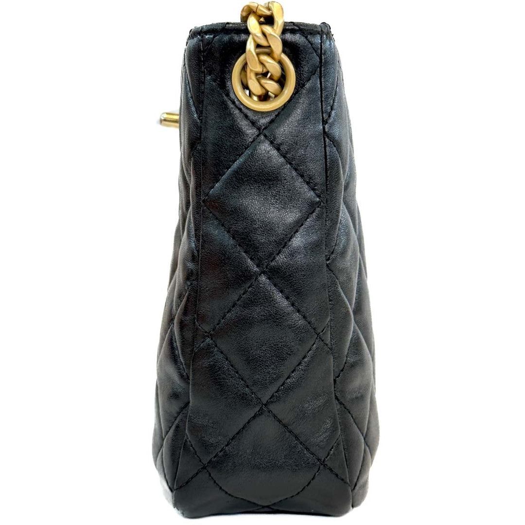 Chanel Lambskin Pillow Crush Hobo Black - Jiaxyk