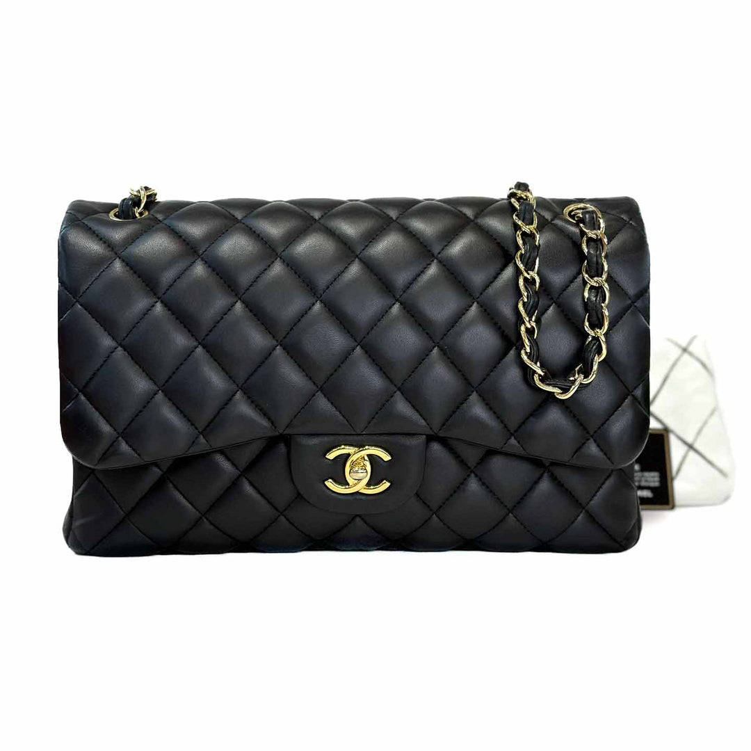 Chanel Jumbo Black Classic Flap Bag Lambskin - Jiaxyk