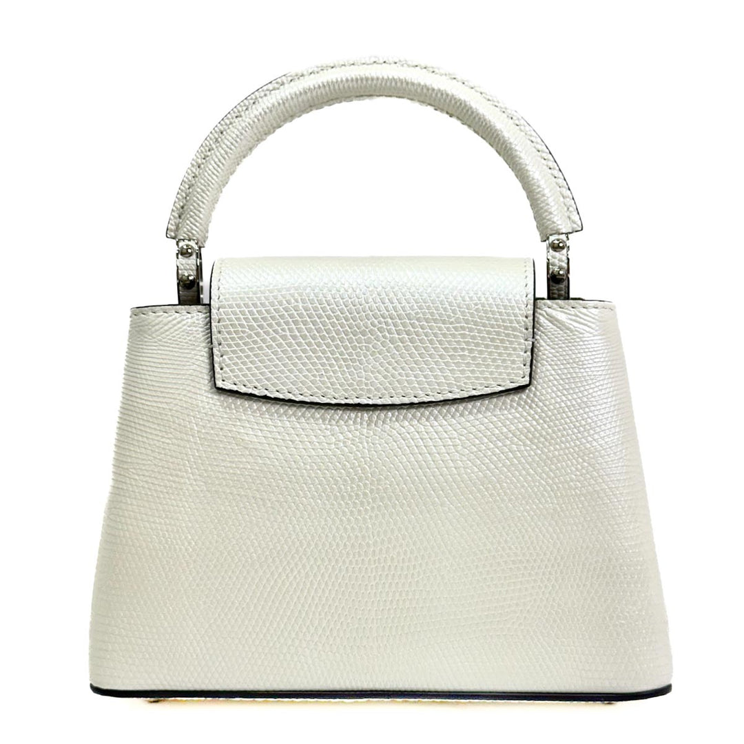 Louis Vuitton Mini Capucines Lizard Pearly White With Crystal - Jiaxyk