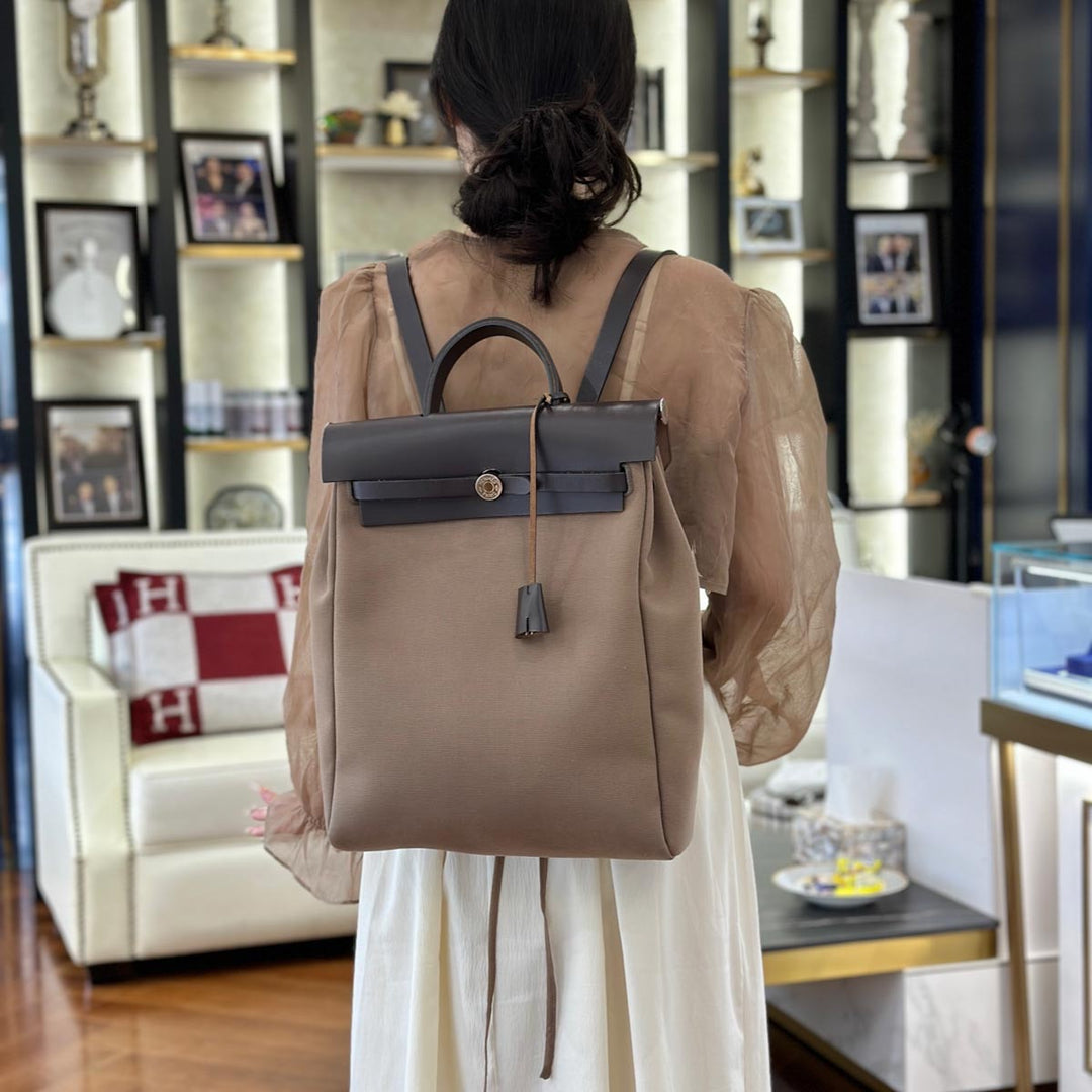 Hermes Toile Officer Ebene Vache Hunter Herbag