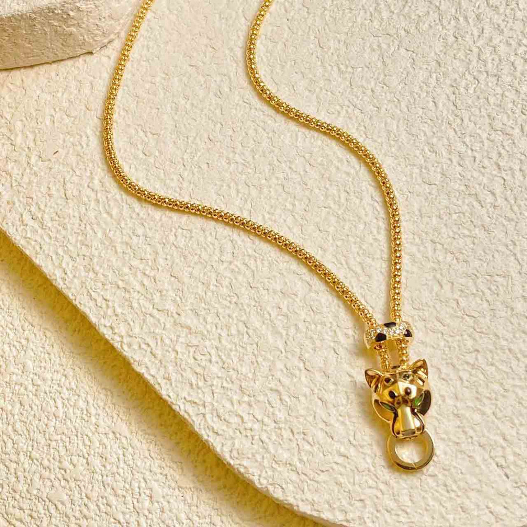 Tsavorite Diamond Panther Necklace - Jiaxyk