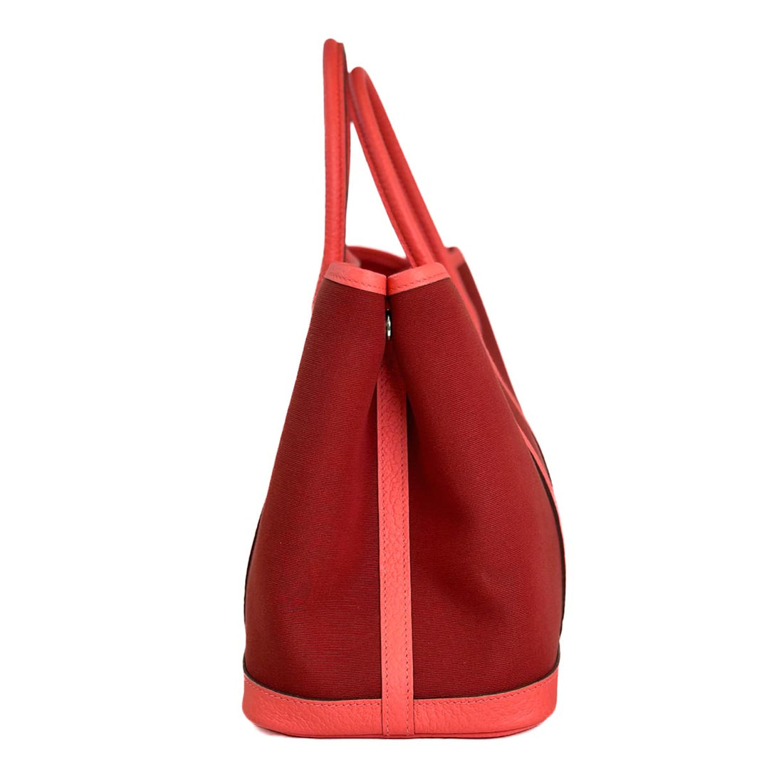 Hermes Garden Party 30 Rouge Canvas - Jiaxyk