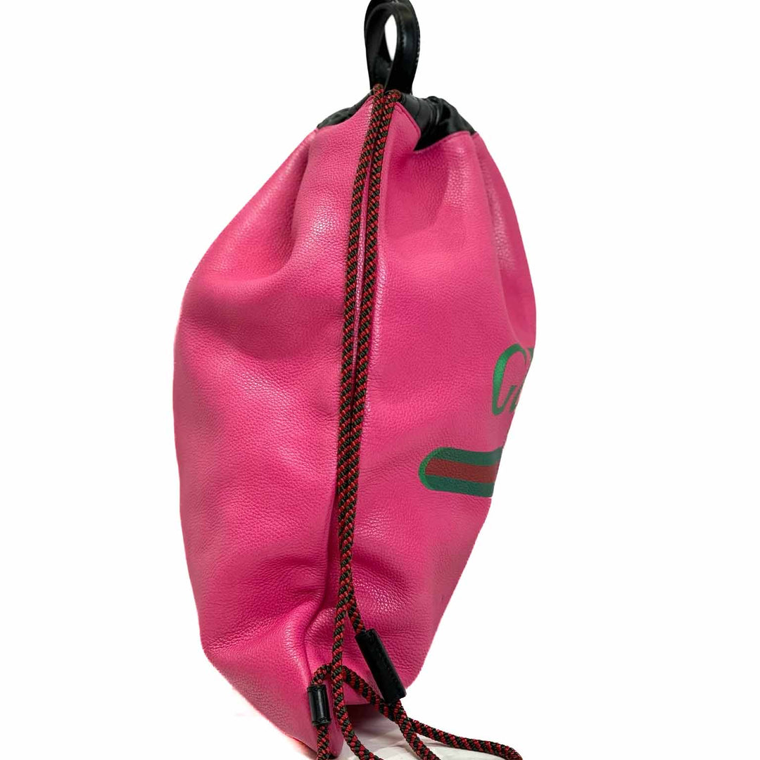 Gucci Pink Logo Drawstring Backpack - Jiaxyk