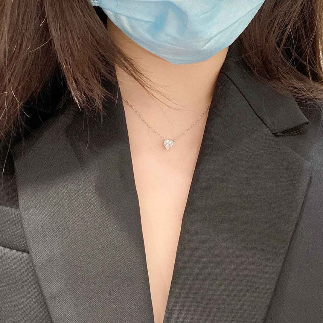 Tiffany Heart Diamond Necklace 0.21CT - Jiaxyk