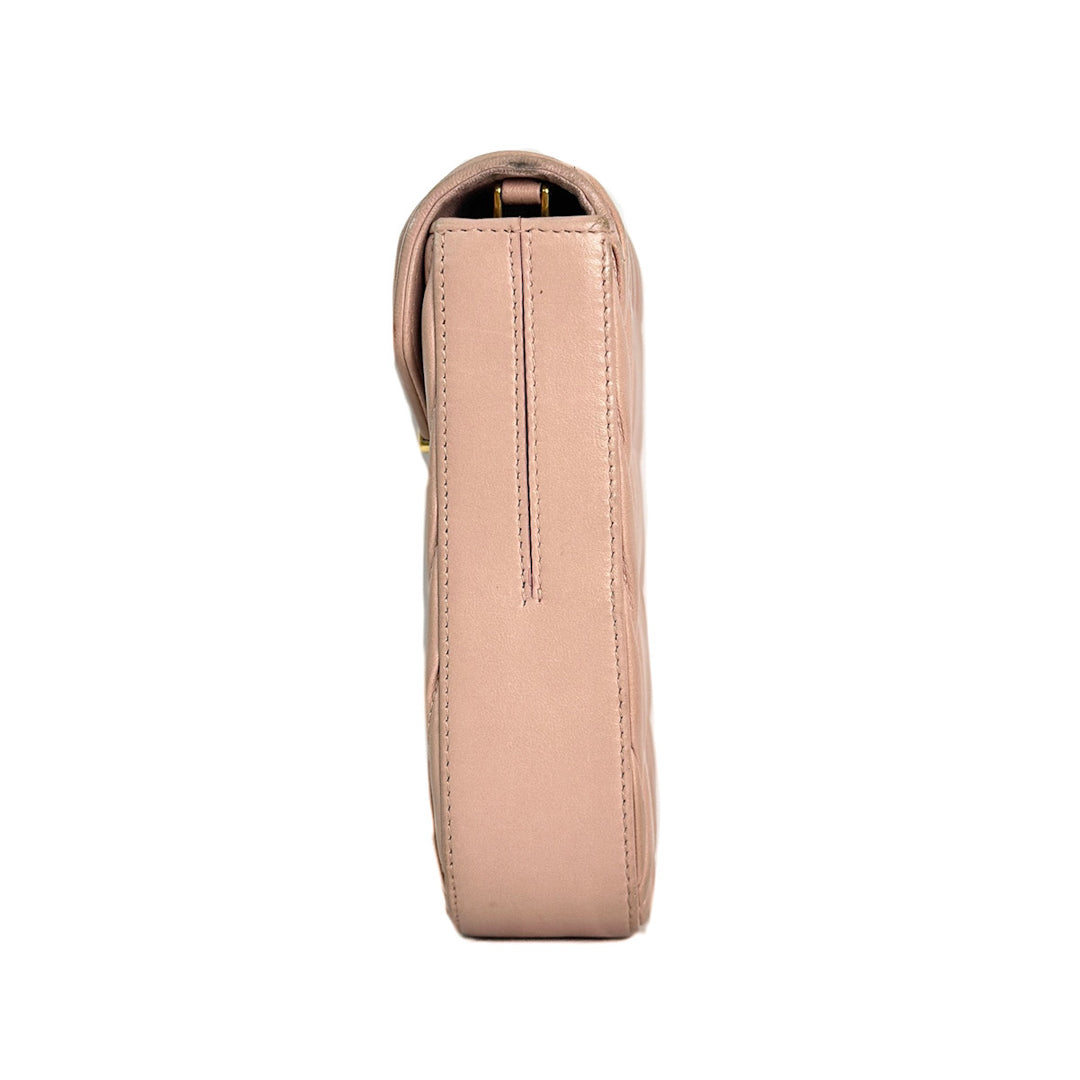 Miumiu Nappa Matelassé Pink Phone Bag with Chain - Jiaxyk