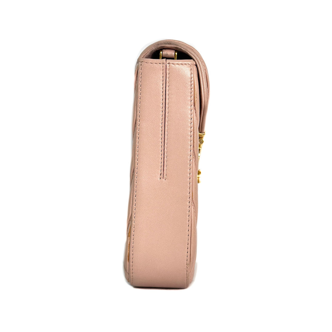 Miumiu Nappa Matelassé Pink Phone Bag with Chain - Jiaxyk