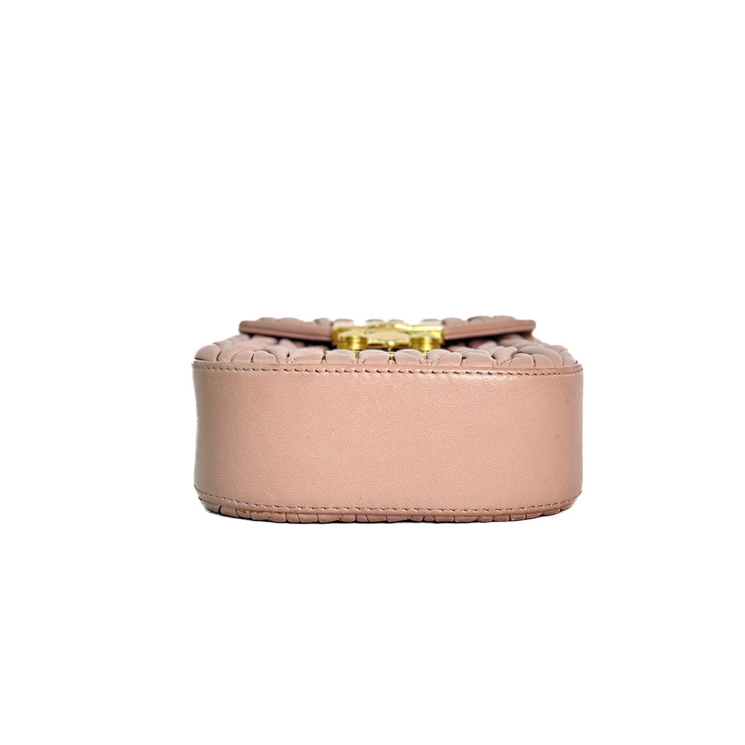 Miumiu Nappa Matelassé Pink Phone Bag with Chain - Jiaxyk