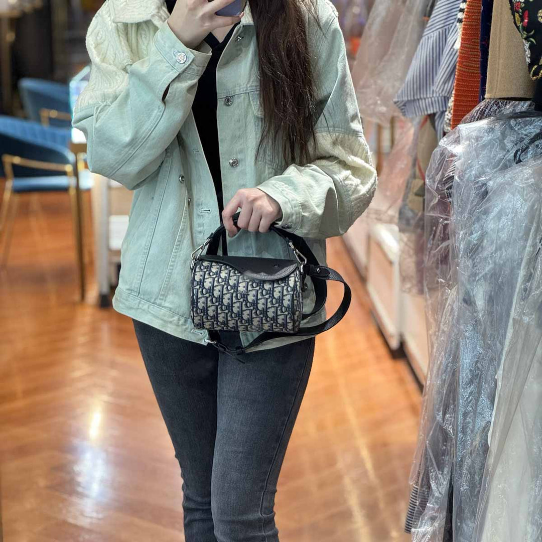 Dior Roller Mini Saddle Blue Bag