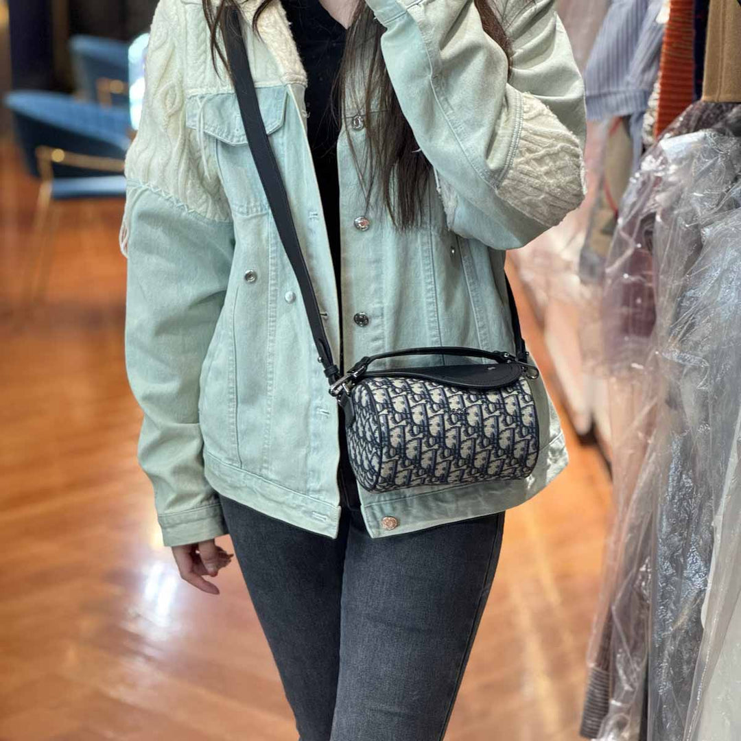 Dior Roller Mini Saddle Blue Bag