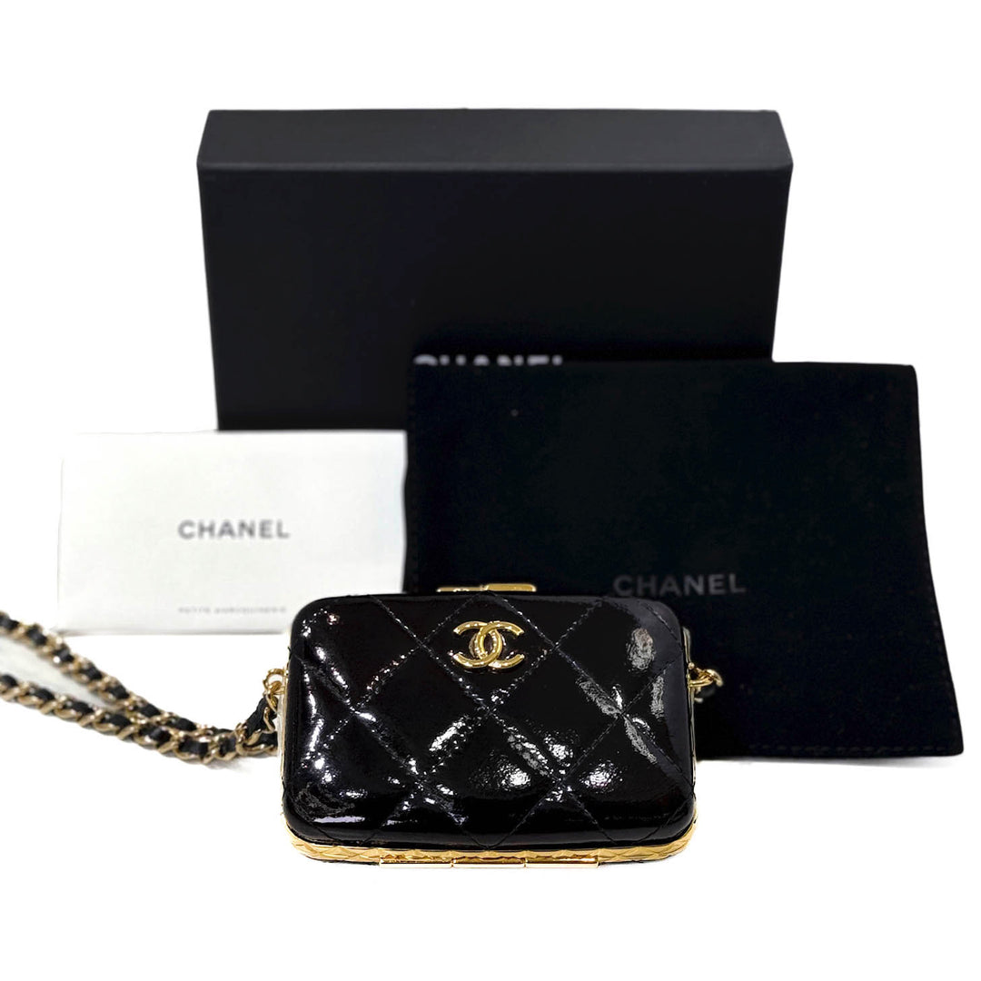 Chanel Black Patent Mini Chain Bag - Jiaxyk