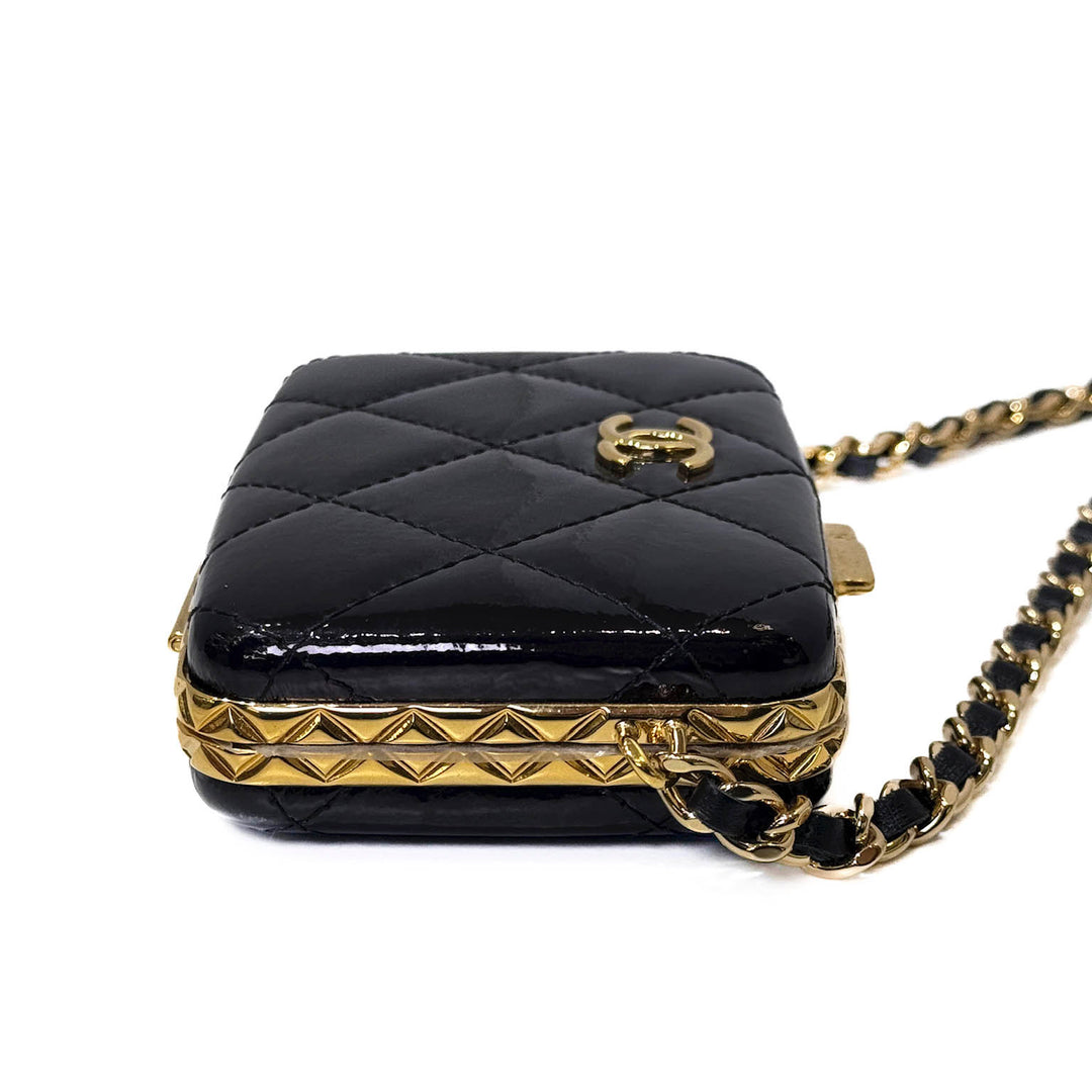 Chanel Black Patent Mini Chain Bag - Jiaxyk