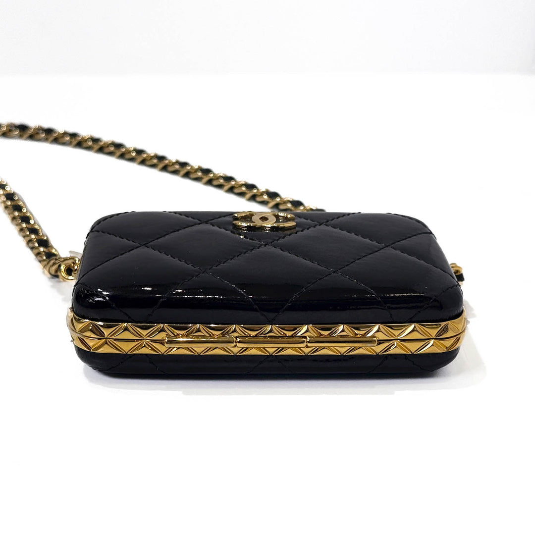 Chanel Black Patent Mini Chain Bag - Jiaxyk