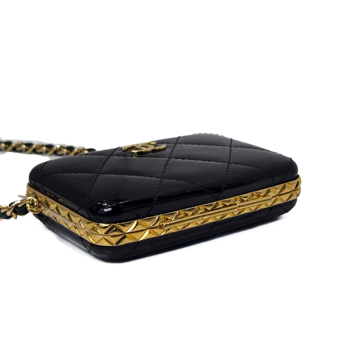 Chanel Black Patent Mini Chain Bag - Jiaxyk