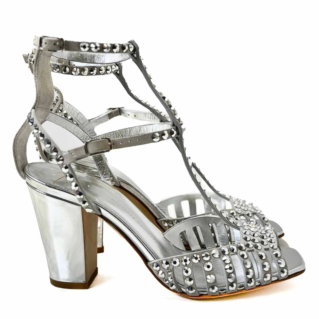 Giuseppe Zanotti Silver Stud High Heel #39 - Jiaxyk