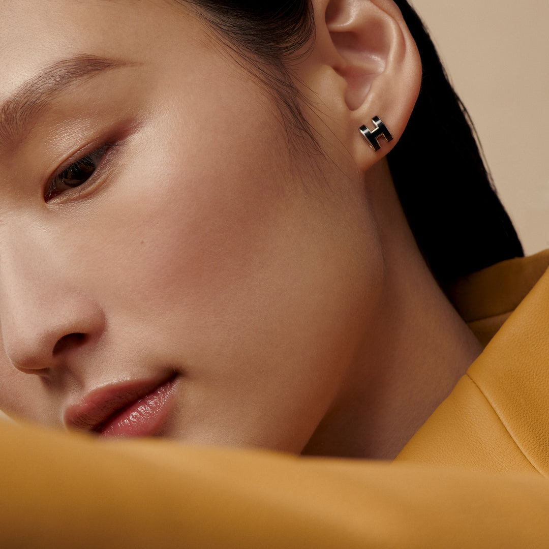 Hermes H Pop Earrings Black Palladium - Jiaxyk