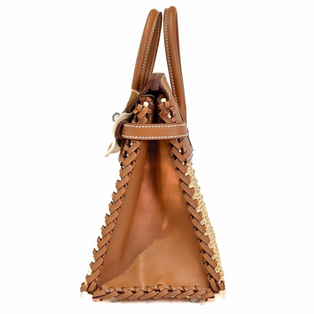 Hermes Birkin 25 Picnic 06 Gold Swift Leather with Osier Wicker - Jiaxyk